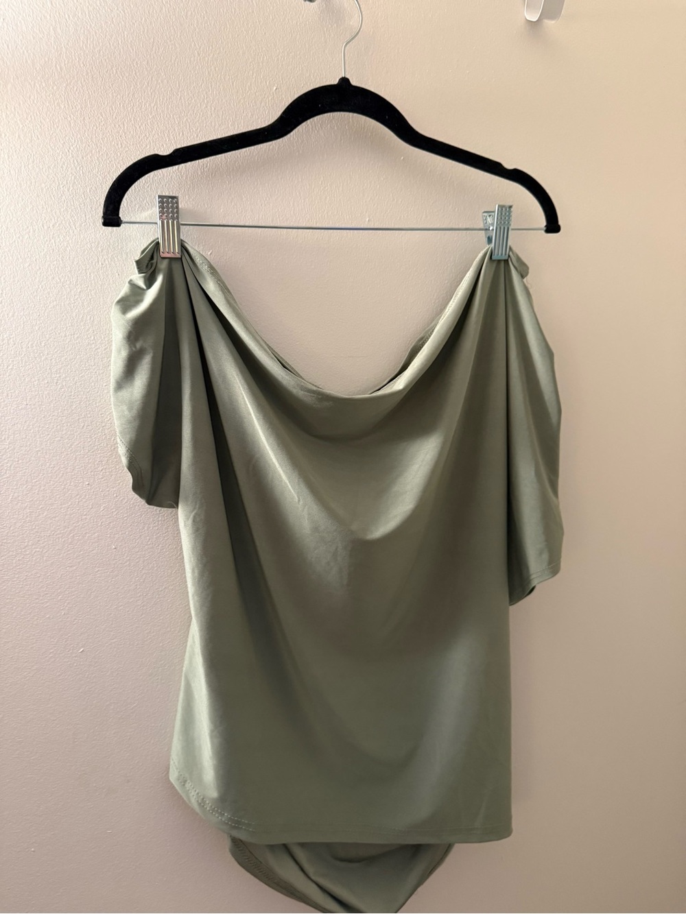 Sage Green Off-Shoulder Top